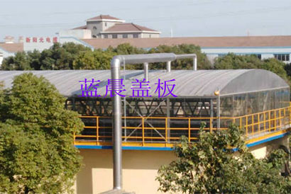 宜興（xìng）某汙水處理廠不鏽鋼蓋板+陽光（guāng）板加蓋工程案例